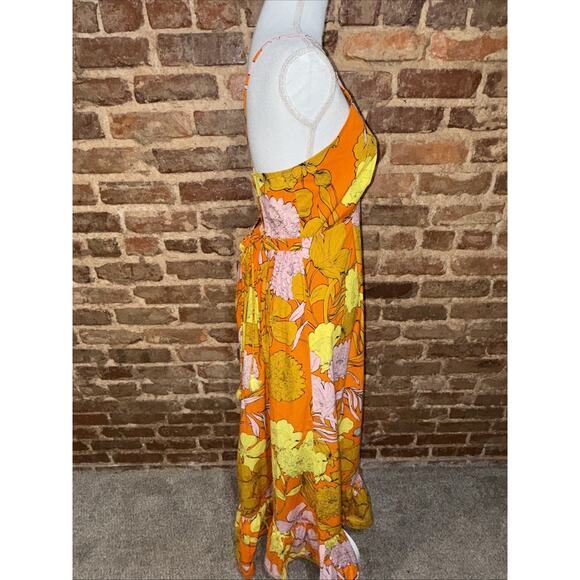 Anthropologie Plenty by Tracy Reese Floral Maxi Dress Sz L Boho Floral Pockets - Picture 11 of 11
